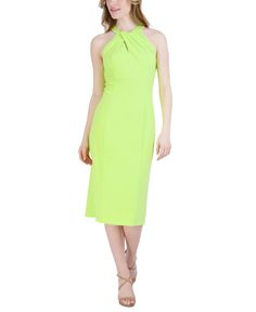 in stock Perfect Cocktail Dress, Green Dress Casual, Evening Wedding, Review Dresses, Sleeveless Sheath Dress, Mens Trends, Halter Neckline, Fitness Beauty, Elegant Dress