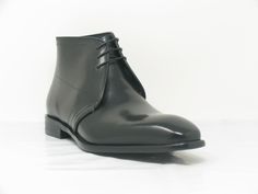 Style: 509-11-Black Handsome Calfskin lace-up Chukka Boot from the Carrucci collection features 3-Eyelet lace and a clean welt! Formal Lace-up Chukka Boots With Leather Sole, Black Lace-up Chukka Boots, Luxury Lace-up Chukka Boots With Rubber Sole, Masculine Lace-up Chukka Boots With Leather Sole, Masculine Leather Lace-up Chukka Boots, Cordovan Shoes, Chukka Boot, Shoe Horn, Shoe Tree