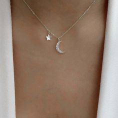 925 Moon CZ Charm Pendant Necklace Silver Dainty Silver Moon Charm Necklaces, Dainty Silver Moon Charm Necklace, Dainty Silver Moon Shaped Jewelry, Elegant Silver Charm Necklace With Moon Charm, Sterling Silver Moon Clavicle Chain, Sterling Silver Moon Clavicle Chain Jewelry, Silver Moon-shaped Clavicle Chain Charm Necklace, Sterling Silver Crescent Clavicle Necklace, Sterling Silver Crescent Clavicle Chain Necklace