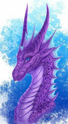 a purple dragon sitting in the water