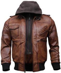 PRICES MAY VARY. Men's black / brown hoodie leather bomber jacket : Crafted from ultra soft 100% sheepskin leather The jacket features side pockets for warming hands up, two decorated zippered pockets and one flap pocket on the chest. 100% polyester comfortable quilted lining with a concealed zip that attaches detachable Zipper drawstring hood - can be worn as a standing collar biker leather jacket Artistry leather jackets ensure the three step verification of Quality, Durability and Affordabili Texas Outfits, Men Leather Jacket, Stylish Leather Jacket, Lambskin Jacket, Brown Hoodie, Leather Jacket With Hood, Lambskin Leather Jacket, Brick Lane, Neue Outfits