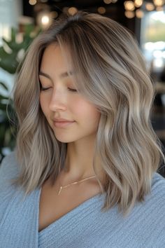 25 Ashy Light Brown Hair Trends That'll Make You Swoon Blonding For Grey Hair, Ash Brown Hairstyles, Ashy Level 7 Blonde, Medium Ash Brown Hair Color Shades, Cool Sandy Blonde Hair, Medium Length Ashy Blonde Hair, Ashy Roots Blonde Hair, Short Light Brunette Hair, Light Brown Grey Hair