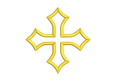 a yellow cross is shown on a white background