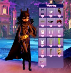 the catwoman costume is shown in this screenshot