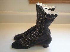 1880s Costume, Edwardian Boots, 1879 Fashion, Shoo Shoo, 1870s Fashion, Unique Boots