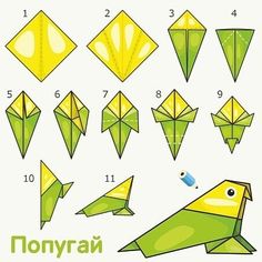 how to make an origami bird with pictures - step by step instructions for kids