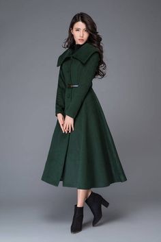 FEATURES 50% wool, others are fiber and nylon Fully liner with polyester Bigger collar Long sleeve Seam pocket Button front Closure Fit and Flare Regular fit Below knee length Perfect for Winter, Autumn More color SIZE Available in sizes XS-XXL How to choose size ? 1.Check your body measurement Green Long Wool Coat For Winter, Green Long Wool Winter Coat, Green Wool Coat For Winter, Chic Green Wool Coat For Winter, Chic Long Green Wool Coat, Chic Green Long Wool Coat, Chic Green Pea Coat For Winter, Fitted Green Wool Coat For Winter, Green Fitted Wool Coat For Winter