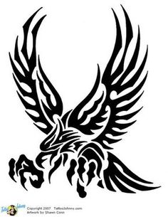 an eagle tattoo design on a white background