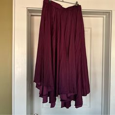 Nwt! Never Worn Anthropologie Elastic Waist Skirt. Asymmetrical Hem. Silk-Like Material. Pet Free/Smoke Free Home. Flowy Asymmetrical Rayon Maxi Skirt, Relaxed Asymmetrical Rayon Maxi Skirt, Flowy Asymmetrical Rayon Skirt, Asymmetrical Rayon Lined Skirt, Fitted Asymmetrical Rayon Skirt, Sweater Knit Skirt, Pixie Skirt, Comfy Skirt, Pink Tulle Skirt