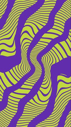 a purple and green background with wavy lines