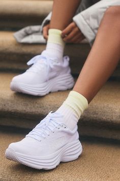 HOKA® Bondi 8 Sneakers Hoka Bondi 8 White, White Hoka Shoes, Hokas Women Clifton 8, Hoka Women, White Hoka Outfit, Hoka Bondi Outfit, Hoka Bondi 8 Women Outfit, Hoka Sneakers, Running Shoes Hoka