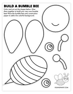 the printable bee cut out for kids to make