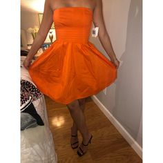 Beautiful, Elegant Orange Flowy Dress. Perfect For Any Occasion. Brand New! Says Size 5, But It Fits Like A Small. I Am 5’6 125lb To Give You An Idea. Spring Cocktail Strapless Dress With Lined Detail, Orange Strapless Sundress, Spring Orange Strapless Mini Dress, Orange Strapless Dress For Spring, Orange Fitted Strapless Summer Dress, Orange Fitted Strapless Dress For Summer, Fitted Orange Strapless Summer Dress, Strapless Orange Mini Dress For Spring, Fitted Orange Strapless Dress For Summer