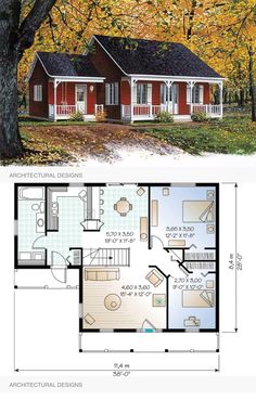 two story house plans with an open floor plan for the front and back of the house