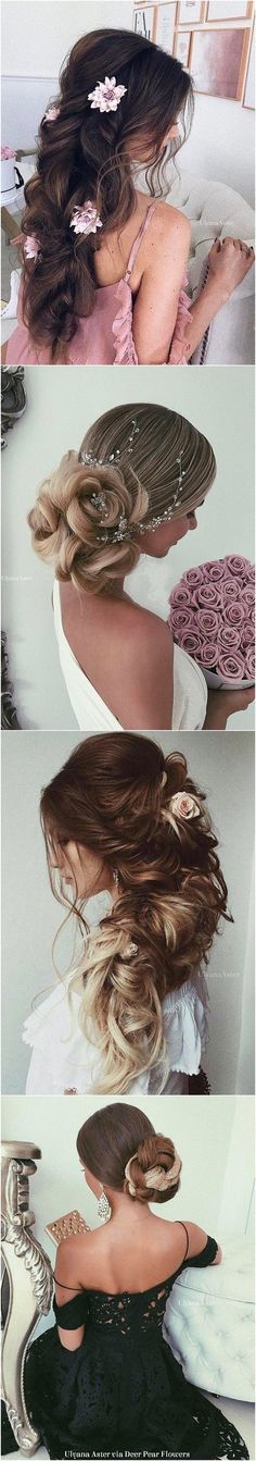 the back of a woman's head with long hair in various stages of being styled