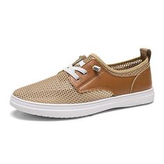 Category:Sneakers; Upper Materials:Mesh,Microfiber; Lining Materials:Mesh; Gender:Men's; Toe Shape:Round Toe; Outsole Materials:Rubber; Closure Type:Lace-up; Function:Comfortable,Slip Resistant; Listing Date:07/01/2024; 2024 Trends:White Shoes,Print Shoes Summer Low-top Boat Shoes With Rubber Sole, Brown Slip-on Sneakers For Summer, Casual Brown Boat Shoes For Summer, Summer Brown Slip-on Sneakers, Summer Lace-up Boat Shoes With Rubber Sole, Casual Brown Slip-ons With Perforations, Casual Synthetic Lace-up Boat Shoes, Casual Lace-up Shoes With Perforations For Summer, Casual Summer Lace-up Shoes With Perforations