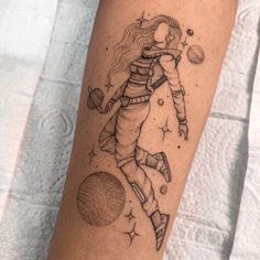 Astronaut Tattoo For Women, Astronaut Tattoo Women, Space Lover Tattoo, Woman Astronaut Tattoo, Female Astronaut Tattoo, Space Woman Tattoo, Small Astronaut Tattoo, Space Girl Tattoo, Space Tattoo Designs