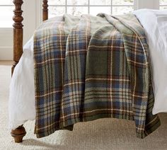 Plaid Woven Blanket | Pottery Barn Plaid Bedroom, Plaid Comforter, Lake Retreat, Plaid Blankets, Plaid Bedding, Queen Size Blanket, Fall Bedding, Plaid Throw Blanket, Flannel Bedding