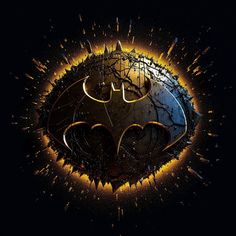 the logo for batman is shown in this artistic photo, which appears to be made out of