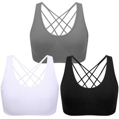 PRICES MAY VARY. ☀Multiple Colors Package For Choose: Our active cute sports bras for women have many colors. You can select 2 pack, 3 pack,4 pack and 5 pack according to you need. Kindly Note: S fits for 30B 30C 32A 32B 32C ; M fits for 32D 34A 34B 34C; L fits for 32DD 34D 34DD 36A; XL fits for 36B 36C 36D 36DD 38A 38B 38C ; XXL fits for 38D 38DD 40A 40B 40C 42A 42B. ( *Warm Tip: Hand wash and air dry is recommended for longer life of the fabric*) ☀4-Way Stretch Breathable Fabric：These cropped Cute Sports Bras, Cute Sports Bra, Sleep Bra, Sport Bras, Crop Bra, Cute Bras, Padded Sports Bra, Yoga Workout, Workout Fitness