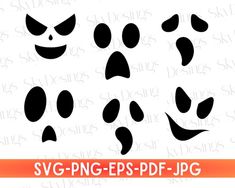 the svg - png files for halloween pumpkin faces