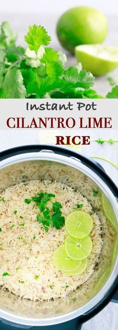 instant pot cilantro lime rice in a pan