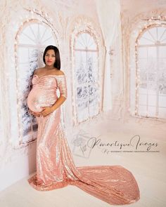 ROSEGOLD SEQUIN Fitted Off the Shoulders 3/4 Lined | Etsy Maternity Dresses Photography, Rose Gold Sequin Dress, Chiffon Lace Dress, Plus Size Elegant, Maternity Maxi Dress, Gold Sequin Dress, Maternity Maxi, Baby Shower Dresses, Flowy Maxi Dress