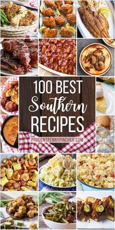 the cover of the book, 100 best southern recipes