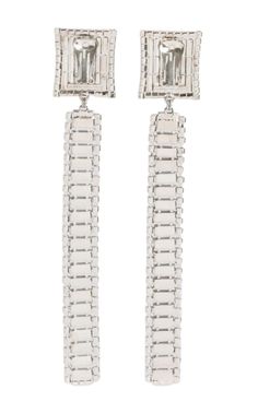 Silver-tone hardwareBaguette crystals embellishmentClip-on designLong lengthThese earrings come as a pair.Composition: Crystal, brassMeasurementsWeight (single earring):29 gHeight: 6.2"Width: 1.1"Made in Italy. Luxury Metal Clip-on Earrings For Evening, Evening Metal Clip-on Crystal Earrings, Metal Clip-on Crystal Earrings For Evening, Elegant Evening Metal Crystal Clip-on Earrings, Formal Metal Clip-on Crystal Earrings, Formal Clip-on Crystal Earrings, Chevron Outfit, Chevron Jewelry, Gucci Shop