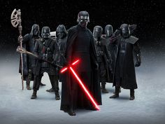 star wars the force awake poster with darth vader and other characters in dark background