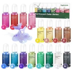 an assortment of different colored nail polishes