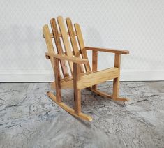 Dollhouse Adirondack Rocking Chair Rocker Light Oak 1:12 Scale Miniature - Miniature Crush Wooden Chair Plans, Adirondack Rocking Chair, Dining Room Accessories, Exclusive Furniture, Paving Stones, Adirondack Chair, Fireplace Accessories, Oak Finish, Light Oak