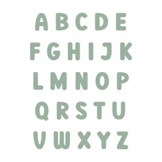 the upper and lower letters are shown in light green, with white lettering on them