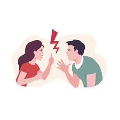 a man and woman arguing with each other