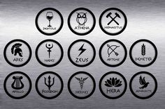 a stainless steel sign with different symbols on it