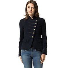 Tommy Hilfiger Bandoliere Jacket. 64% Cotton, 34% Viscose, 2% Elastane. New, Never Worn, Some Tags Removed. Size 4 (S). Winter Puffer, Stand Collar Jackets, Jackets Winter, Wool Trench Coat, Tommy Hilfiger Jackets, Army Jacket, Women's Jackets, Tommy Hilfiger Women, Outerwear Women