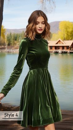 Elegant Fitted Winter Mini Dress, Elegant Fitted Mini Dress For Winter, Classic Evening Dresses For Winter, Elegant Green Fit And Flare Mini Dress, Classic Fall Party Dresses, Classic A-line Mini Dress For Fall, Fitted Classic Midi Dress For Fall, Elegant Green Fit And Flare Dress, Elegant Fit And Flare Mini Dress For Fall