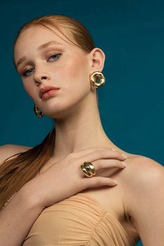 XL Sculptural Donut Earrings In 18K Yellow Gold - Jean Joaillerie Geometric Dome, Donut Earrings, Gold Jeans, Seize The Day, Baroque Pearl Earrings, Bridal Earrings Pearl, Dome Ring, Ring Crafts, Gold Filled Earrings