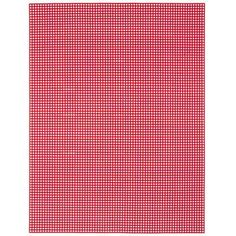 a red and white checkered rug