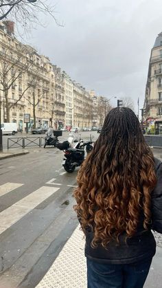 T27 French Curl Braids, Black And Brown French Curl Braids, Brown And Black Braids With Curls, Honey Brown French Curl Braids, Black And Brown Braids With Curls, Brown French Curl Braids, French Curl Box Braids, Curled Box Braids, French Curl Braids