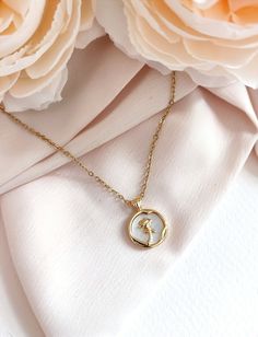 🌸Description Clarisse necklace 🥀 - fine gold stainless steel chain -length 40 cm and 5 cm extension / 15.7 inches and 2 inches extension - gold-plated flower pendant/ pearly white resin background A romantic necklace reminiscent of the rose from Beauty and the Beast 🌸💕Acquiring a Rosae jewel is the guarantee of a quality item, which highlights you and offers you an incredible retro chic and romantic style The jewelry is in limited copies, so you will almost have a unique piece of jewelry, wh Resin Background, Retro Necklace, Romantic Necklace, Golden Flower, Romantic Style, Retro Chic, Flower Pendant, Steel Chain, Physical Activities