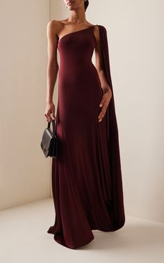 Draped Asymmetric Jersey Maxi Dress By Stella Mccartney | Moda Operandi Red Dress Formal, Classy Maxi Dress, Classy Red Dress, Fab Dress, Classy Outfits For Women, Jersey Maxi Dress, Classy Prom Dresses, Prom Looks