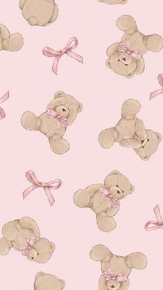 coquette aesthetic wallpaper: teddy bears with a bow Teddy Bear Wallpaper, Bow Wallpaper, Pink Bows, Lock Screens, Bear Wallpaper, Cute Wallpaper, Wallpaper Iphone Cute, Pink Wallpaper, Wallpaper Ideas