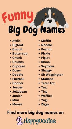 a dog's name is shown in the middle of this printable poster for dogs