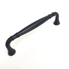 a black handle on a white background