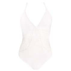 Discover the versatility of this elegant white bodysuit, a sustainable choice for style-conscious women. It feautures soft adjustable elastics and ergonomic seamless cups for ultimate comfort. The hook and eye crotch closure offers a tailored fit, while gold-plated accessories on the straps and back fastening add a touch of luxury. This bodysuit for women strikes the perfect balance of sustainability, style, and comfort.  Whether you are a bride or simply seeking classy lingerie, our white bodys Elegant Summer Bodysuit With Underwire, Elegant Underwire Bodysuit For Summer, Elegant Polyamide Bodysuit For Swimming, Elegant Summer Bodysuit With Built-in Bra, Elegant White Backless Bodysuit, Elegant Summer Bodysuit With Lined Body, White Underwire Bodysuit For Swimming, White Spaghetti Strap Bodysuit For Poolside, Elegant White Swimwear With Lined Body