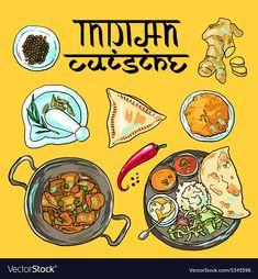 Food Elements, Food Doodles, Indian Illustration, Food Sketch, Food Illustration Art, Vector Food, Food Graphic Design, India Food, Logo Food