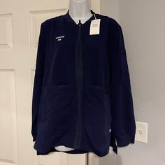 Please Read This Listing Is For Two Identical Scrub Jackets They Are Embroidered With My Name And Cannot Be Returned If Your Name Is Whitney You Are In Luck, Otherwise You May Be Able To Have A Good Seamstress Remove The Embroidery They Are Lightweight And Have Pockets One Had Tags Attached, One Had Tags Removed. They Were Never Worn Or Washed. Black Fleece Jacket, Black Scrubs, Figs Scrubs, Scrub Jackets, Black Puffer Vest, Black Puffer, Sherpa Jacket, Fleece Vest, Black Fleece