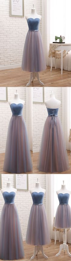 Fitted Light Blue Tulle Dress, Blue Dress With Tulle Skirt And Fitted Bodice, Blue Tulle Dress For Prom Season, Blue Fitted Tulle Dress, Blue Tulle Bridesmaid Dress For Prom Season, Blue Tulle Bridesmaid Dress For Prom, Blue Strapless Tulle Evening Dress, Strapless Blue Tulle Evening Dress, Blue Sleeveless Dress With Tulle Skirt