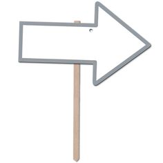 a wooden sign with an arrow pointing to the right on a white background, cut out from cardboard